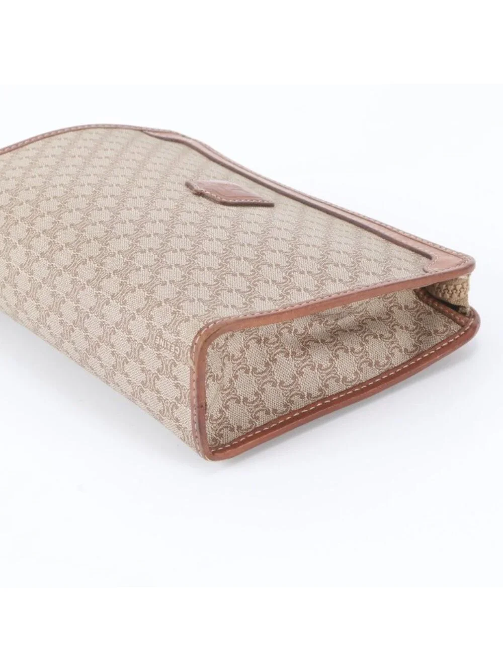 Celine Macadam Leather Clutch Pouch Brown
